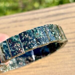 Lovely Seraphinite Druzy Crystal Gemstone Bracelet